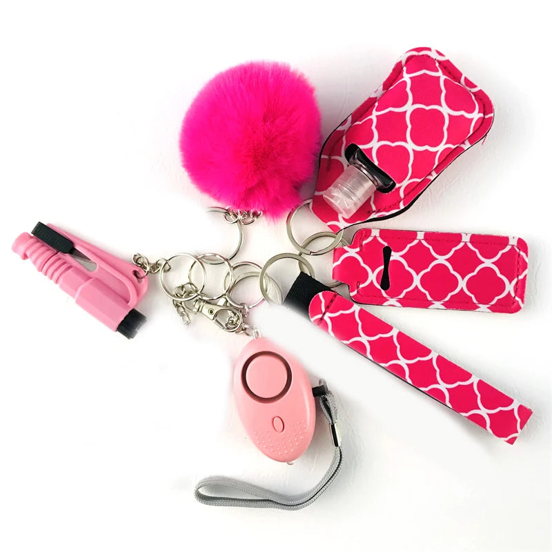 10Pcs Girl Security Self Defense Keychain Protection Personal Defensive Alarm Key chain Accessories Women Product
