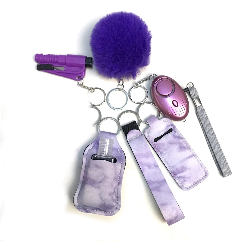 10Pcs Girl Security Self Defense Keychain Protection Personal Defensive Alarm Key chain Accessories Women Product