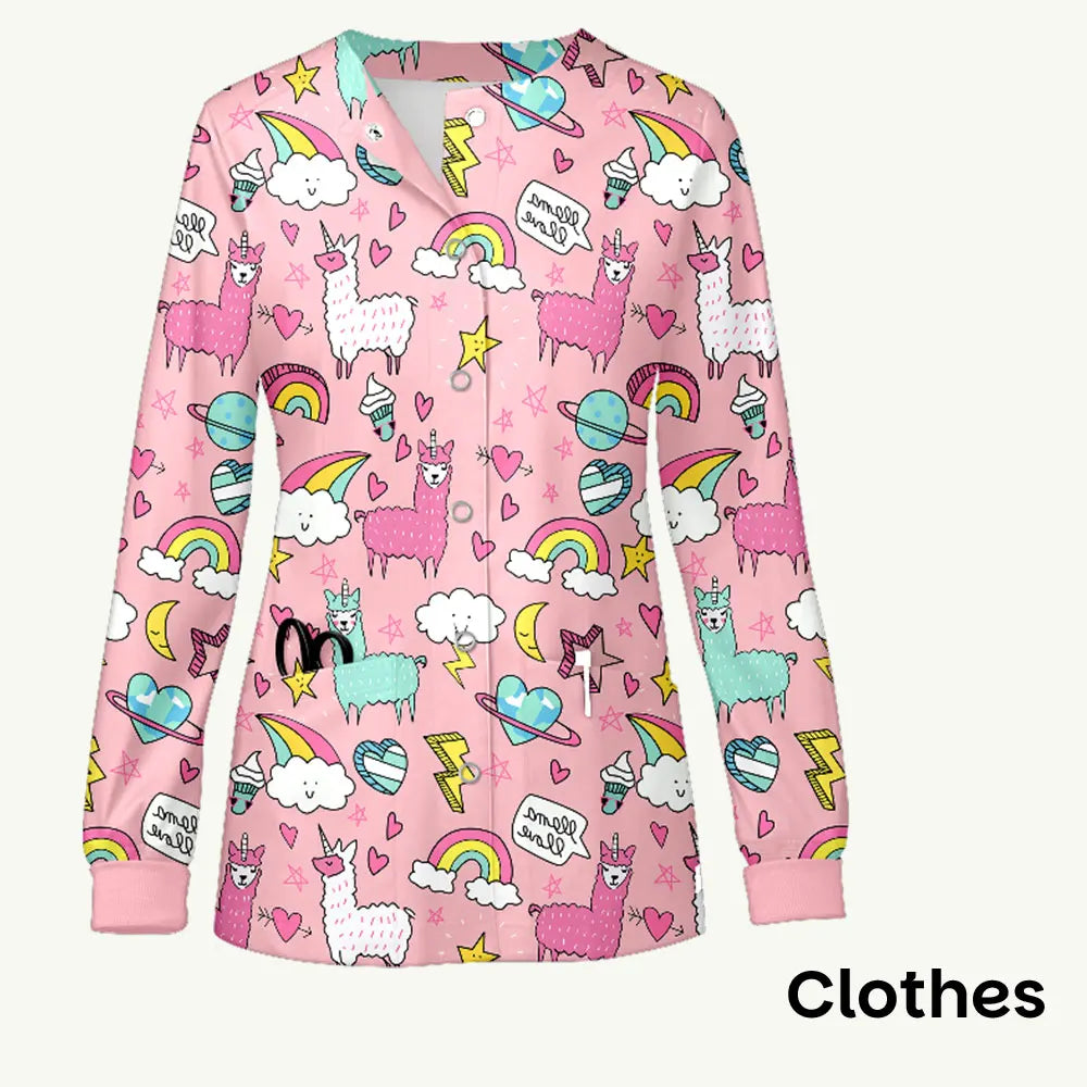 Women Nurse Scrub Jacket Medical Uniform Hospital Dental Clinic Work Wear Outwear for Pharmacy Vet Pet Shop Pharmacy Outwear