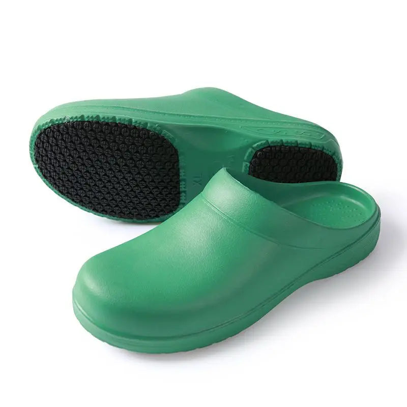 Unisex Non-Slip Eva Sole Shoes - Comfortable Black Work Shoes for Nurses, Chefs, and Office Use, Easy Slip-On Design, Tire Texture Sole for Enhanced Grip, Chef Clogs, Slip-On Footwear, Durable Slippers, Non-Slip Work Shoes