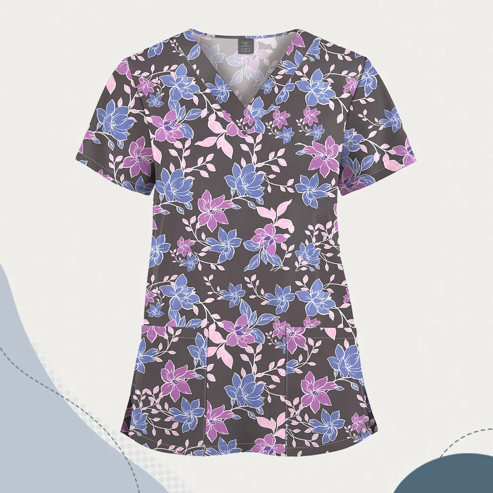 Wholesale Unisex Women Medical Scrub Tops Nurse Clothing Medical Uniforms Veterinary Dental Work Wear Nursing Accessories Scrubs