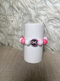 Pink ribbon breast cancer awareness bracelet - front view