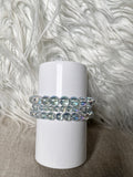 Iridescent aurora crystal bracelet set - front view