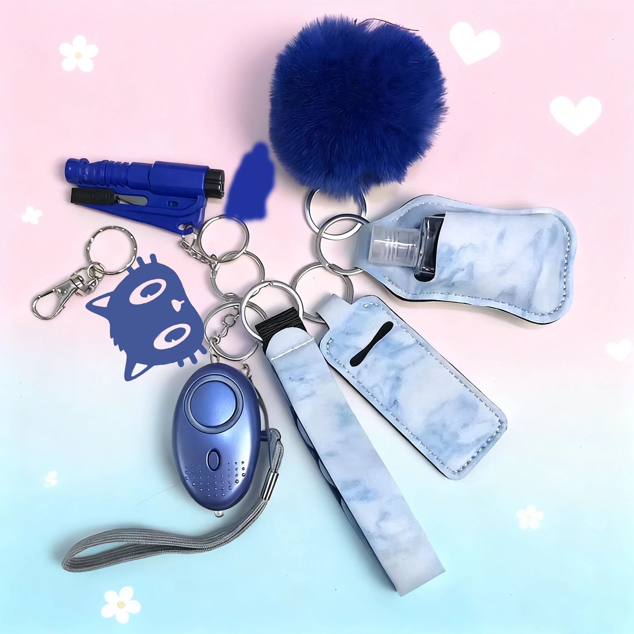 10Pcs Girl Security Self Defense Keychain Protection Personal Defensive Alarm Key chain Accessories Women Product