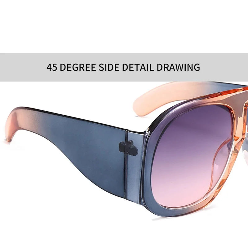 Celebrity Brand Luxury Sunglasses Women Oversized Glasses For Female Male Black Mask Wide Frame Sun Glasses Retro Shades UV400