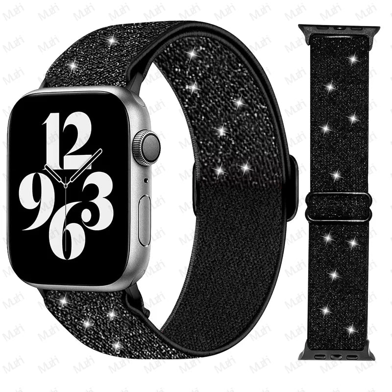 Nylon Elastic Solo Loop for Apple watch Ultra 49mm band 45mm 44/46/41mm Scrunchie Adjustable bracelet iWatch serie 6 7 8 9 10 11