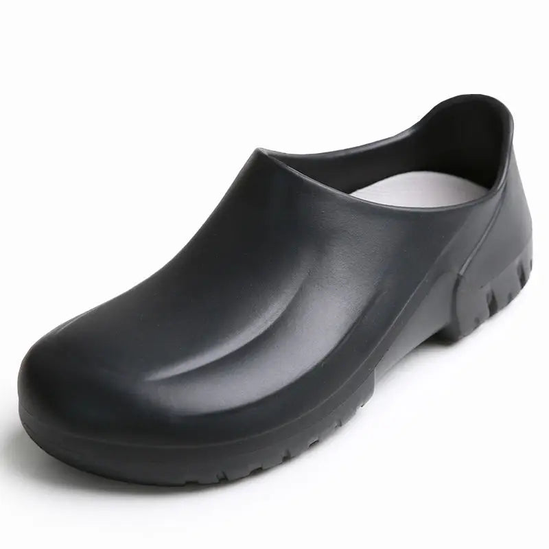 Unisex Non-Slip Eva Sole Shoes - Comfortable Black Work Shoes Suitable for Nurses, Chefs, and Office Use, with Easy Slip-On Design, Tire-Textured Soles for Enhanced Grip, Chef's Clogs, Slip-On Footwear, Durable Slippers, Non-Slip Work Shoes