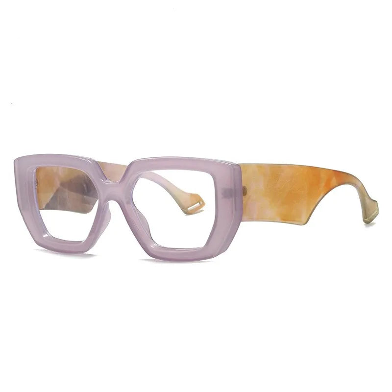 New Fashion Square Women Glasses Frame Luxury Clear Anti-Blu-Ray Spring Hinge Wide Legs Eyewear Men Optical Polygon Frame