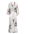 Plus Size XXXL Chinese Women Long Robe Print Flower Peacock Kimono Bathrobe Gown Bride Bridesmaid Wedding Robes Sexy Sleepwear