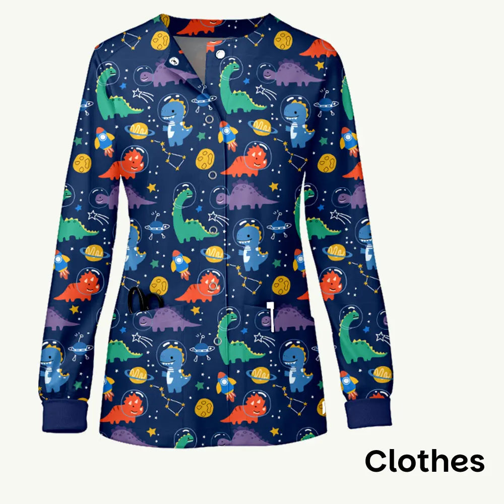 Women Nurse Scrub Jacket Medical Uniform Hospital Dental Clinic Work Wear Outwear for Pharmacy Vet Pet Shop Pharmacy Outwear