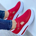 Red Casual Shoes, WOMEN'S Breathable Fashion Brand, Summer WOMEN'S Sandals Platform, Vulcanized Shoes, WOMEN'S New Sports Shoes