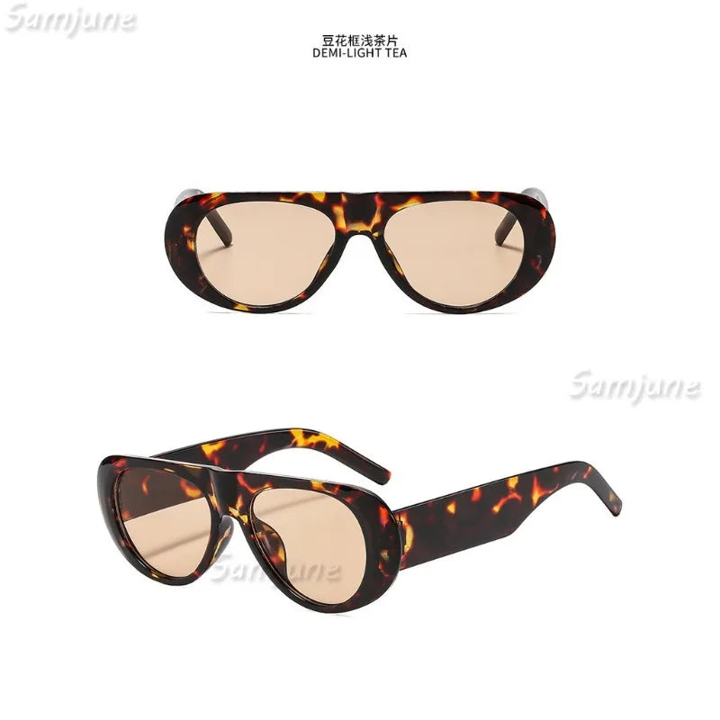 Retro Large Sunglasses for Women Fashion Wide Legs Large Frame Sunglasses Gradient Color Glasses Goggles