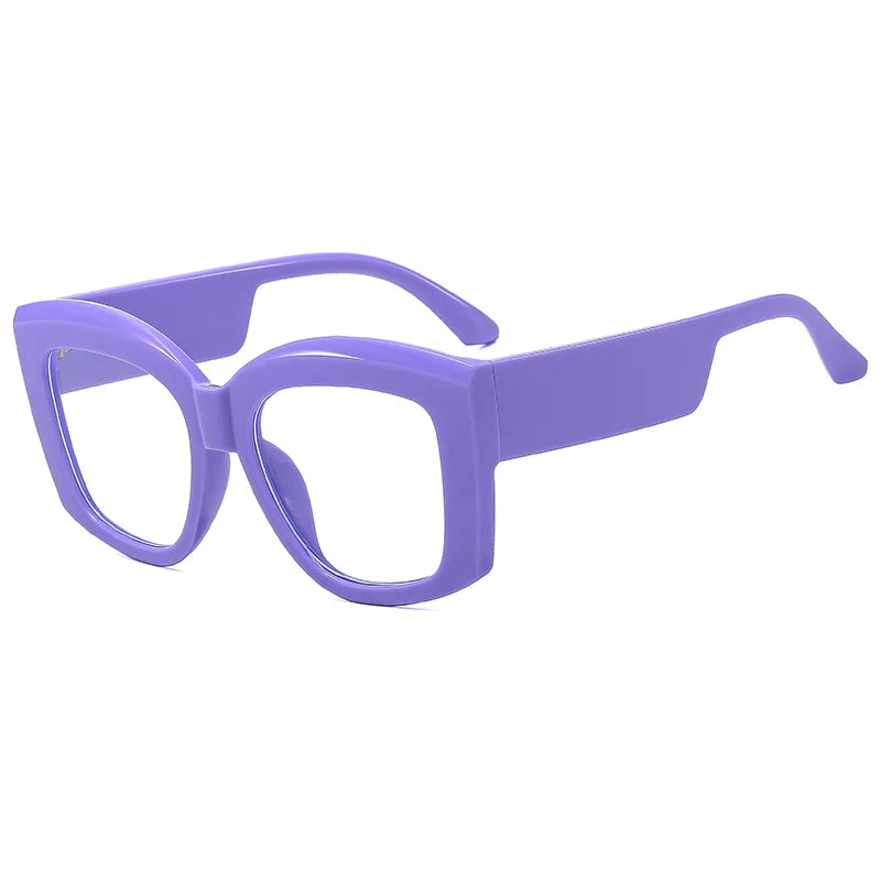 Cycling 2024 Fashion New Versatile Concave Style Glasses Frame Trendy Women's Flat Mirror Square Wide Leg Casual Eyeglasses