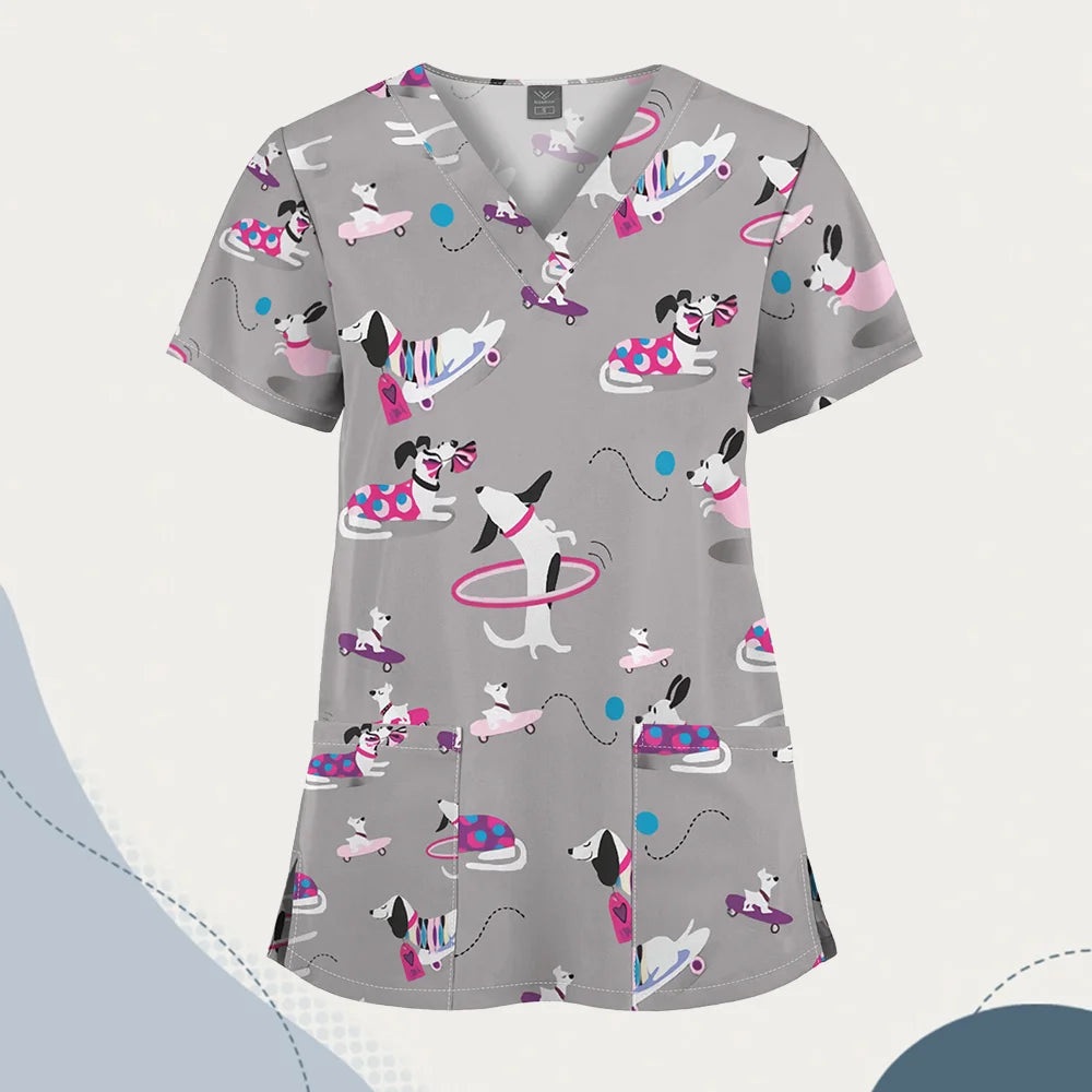 Wholesale Unisex Women Medical Scrub Tops Nurse Clothing Medical Uniforms Veterinary Dental Work Wear Nursing Accessories Scrubs
