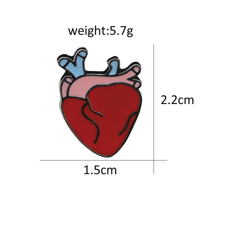 Organ Medical Stethoscope Brooches Pins Heart Tooth Brain Eye Badges For Doctor Nurse Dentist Jewelry Enamel Jackets Collar Pin