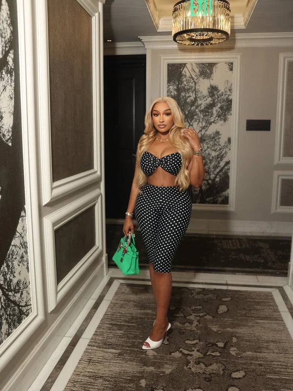 Fashion Print Woman 2 Piece Set Outfits Spaghetti Strap Sleeveless Backless Crop Top+Capris Pants 2026 New Female Streetwear