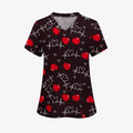 Clinical Uniform Woman Designer Cartoon Printing V-Neck Dental Scrubs Woman Summer Short Sleeves with Pockets Surgical Uniforms