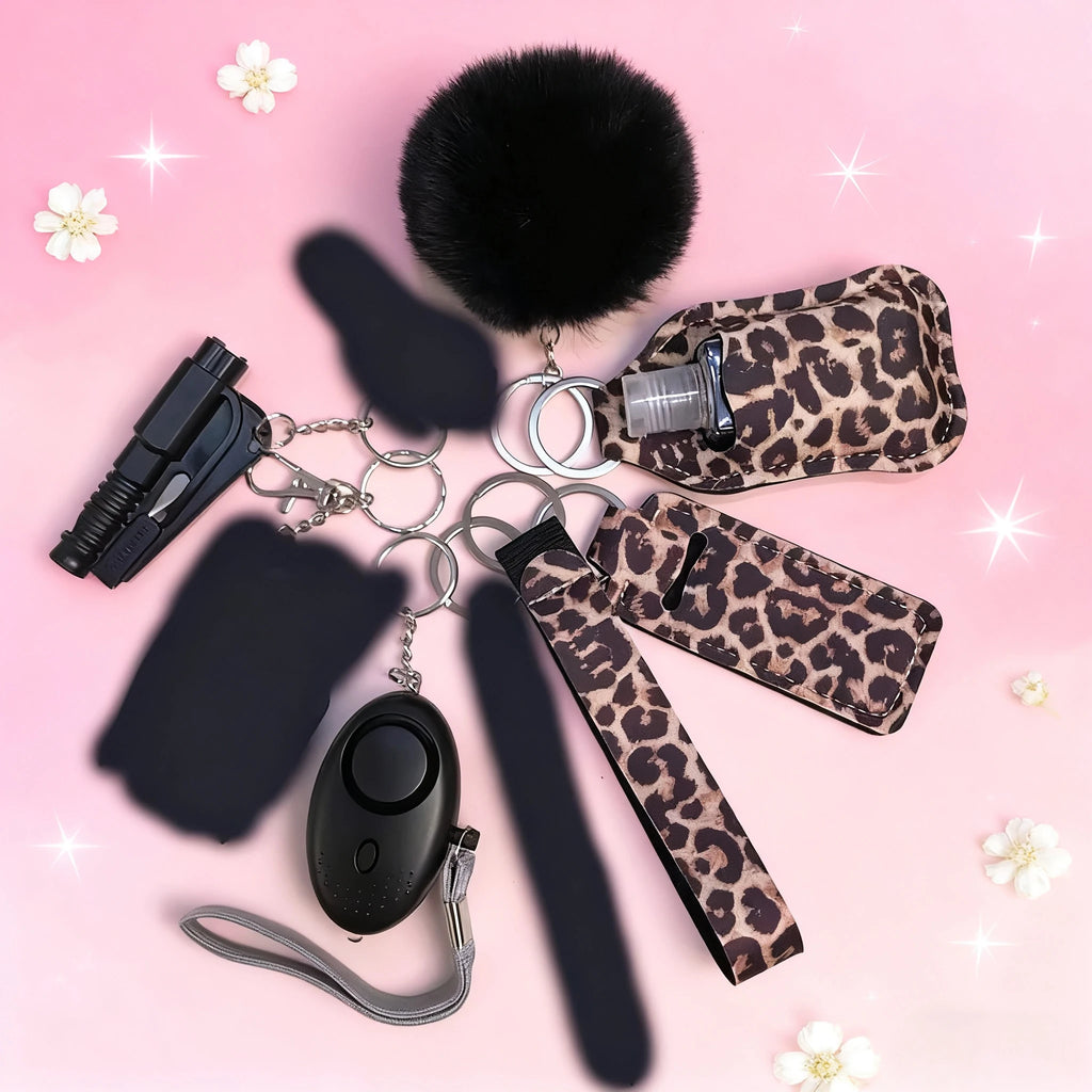 10Pcs Girl Security Self Defense Keychain Protection Personal Defensive Alarm Key chain Accessories Women Product