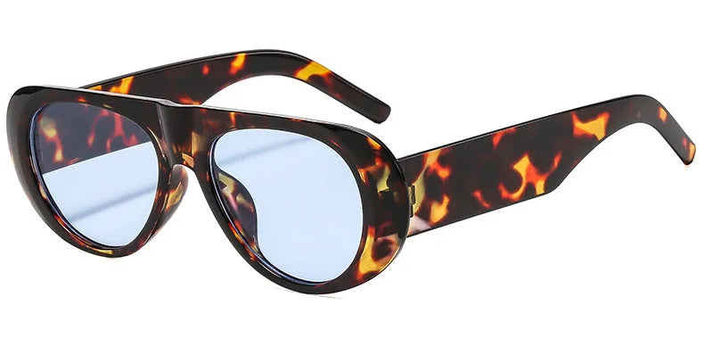 Retro Large Sunglasses for Women Fashion Wide Legs Large Frame Sunglasses Gradient Color Glasses Goggles