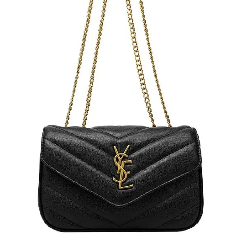 YSEChain bag, small square bag, high-end style, single-shoulder crossbody bag, envelope bag for women