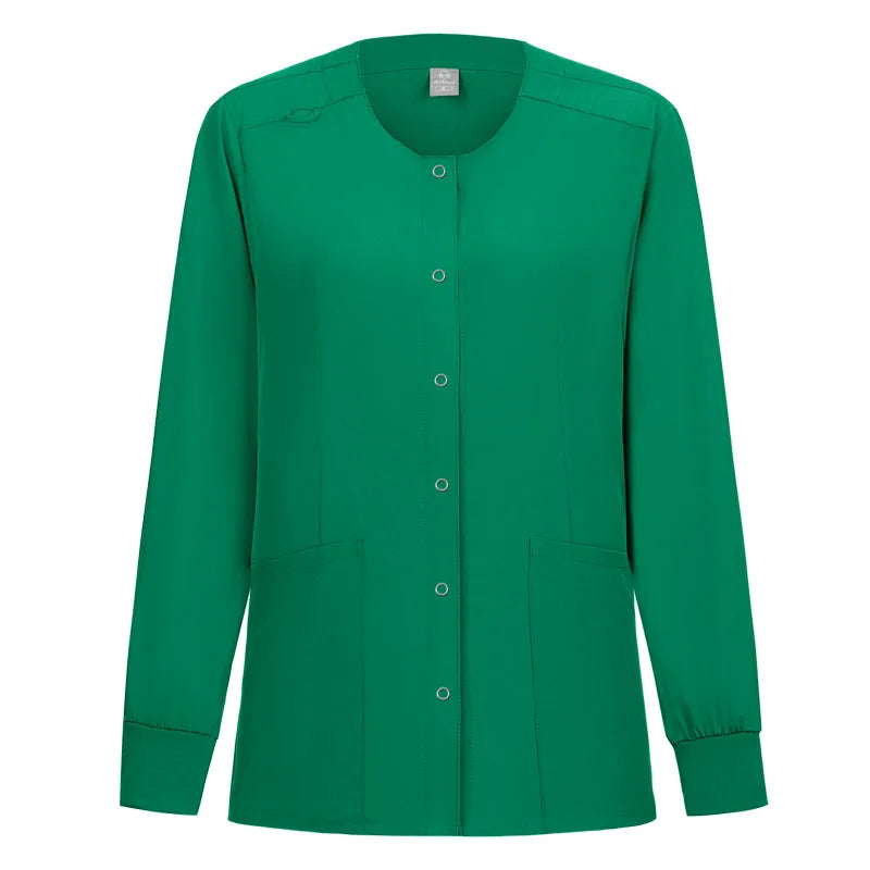 Women Nurse Scrub Jacket Medical Uniform Hospital Dental Clinic Work Wear Outwear for Pharmacy Vet Pet Shop Pharmacy Outwear
