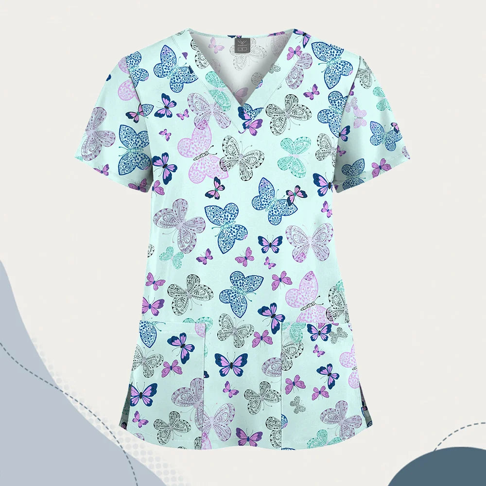 Wholesale Unisex Women Medical Scrub Tops Nurse Clothing Medical Uniforms Veterinary Dental Work Wear Nursing Accessories Scrubs