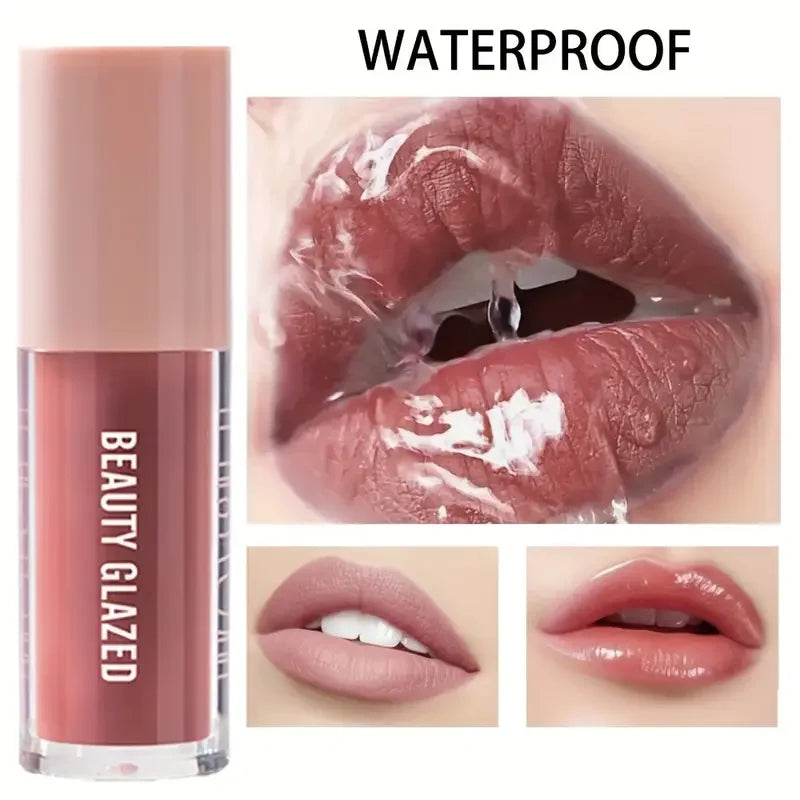 Waterproof 2Pcs Long-Lasting Matte Lip Makeup Set - Lip Liner & Glaze Combo with Pencil Texture, Red, Brown, Pink, Nude Tones