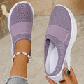 Women's Casual Slip-On Sneakers Breathable Fabric Lightweight PVC Sole Machine Washable Cleanable All-Season Comfort Shoes