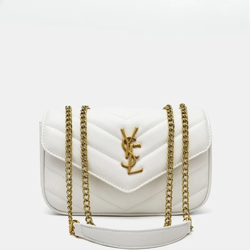 YSEChain bag, small square bag, high-end style, single-shoulder crossbody bag, envelope bag for women