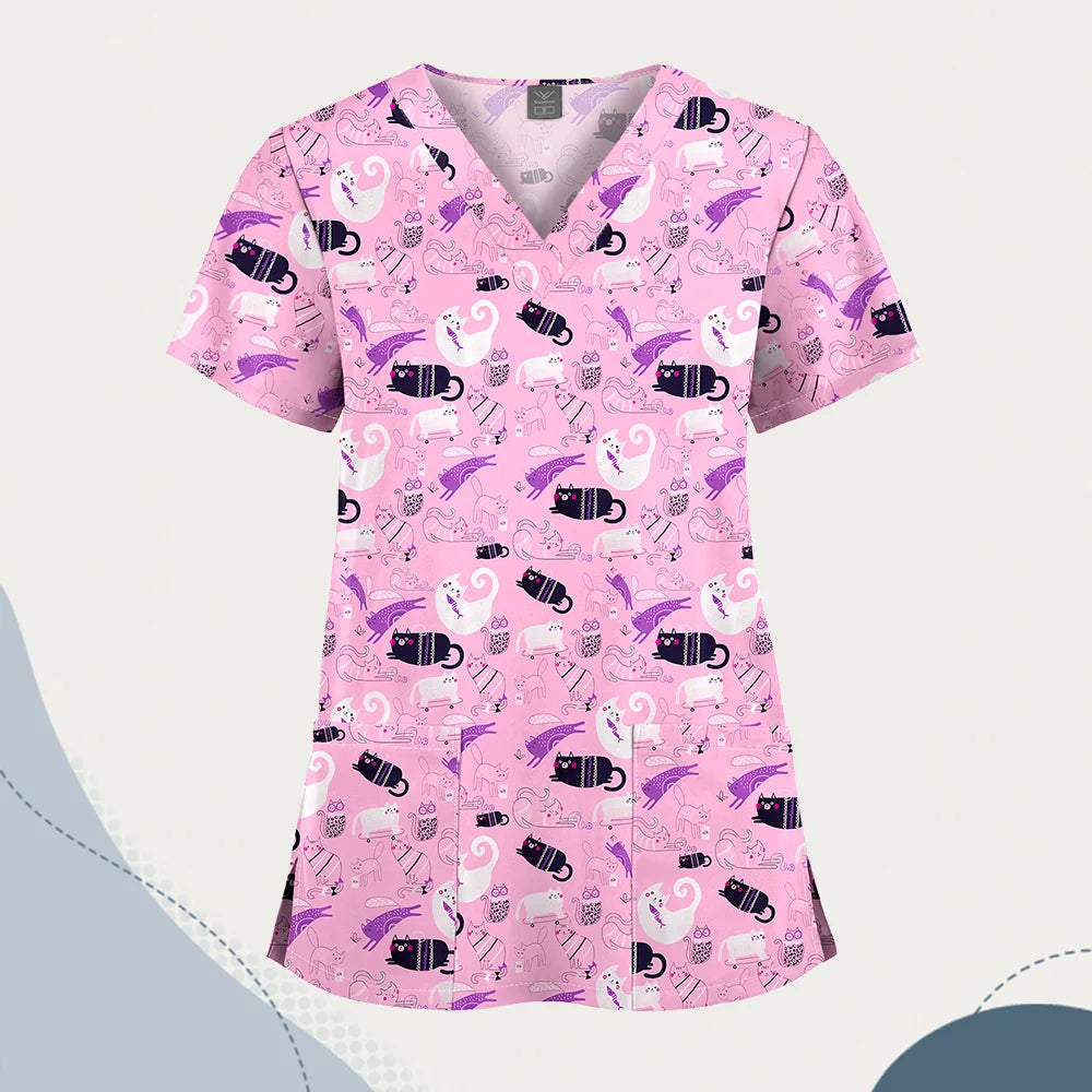 Wholesale Unisex Women Medical Scrub Tops Nurse Clothing Medical Uniforms Veterinary Dental Work Wear Nursing Accessories Scrubs