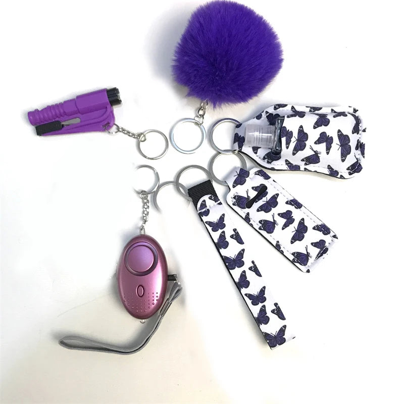 10Pcs Girl Security Self Defense Keychain Protection Personal Defensive Alarm Key chain Accessories Women Product