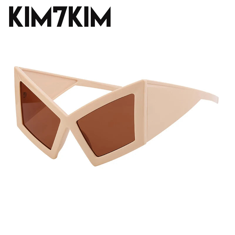 Oversized Cat Eye Women Sunglasses 2026 Luxury Brand Designer Big Frame Vintage Eyewear Y2K Punk Sun Glasses For Female UV400
