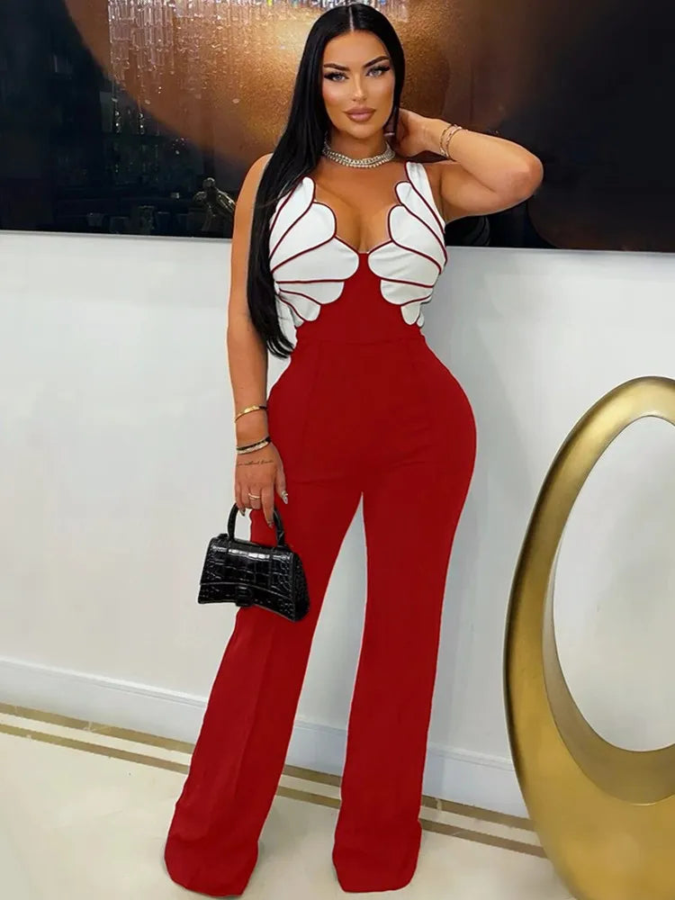 Solid Color Women Jumpsuits For Summer Spring Sleeveless Bandage Loose Fashion Streetwear Overalls Wide Leg Pants Trousers 2025