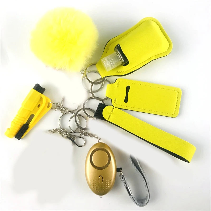 10Pcs Girl Security Self Defense Keychain Protection Personal Defensive Alarm Key chain Accessories Women Product