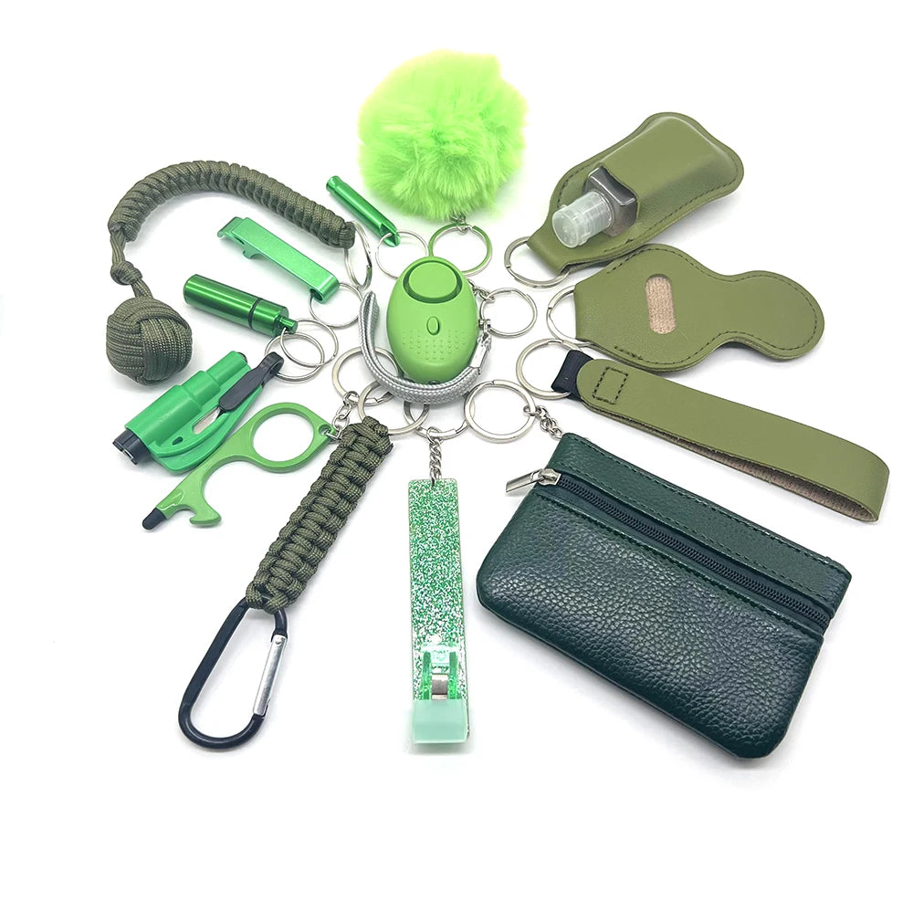 2024 15pcs New Self Defense Keychain Set Men's and Women's Multi functional Keychain Accessories for emergency preparedness