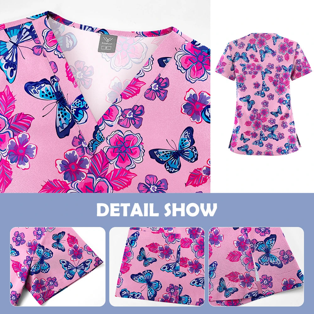 Wholesale Unisex Women Medical Scrub Tops Nurse Clothing Medical Uniforms Veterinary Dental Work Wear Nursing Accessories Scrubs