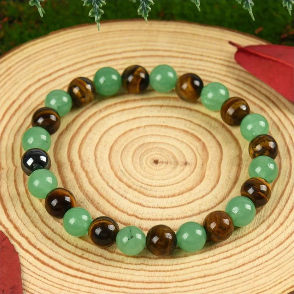 1pc Arpurraina Money Attraction Green Aventurine & Tiger Eye Beads Bracelet for Women Encouragement Stone Beads Party Jewelry
