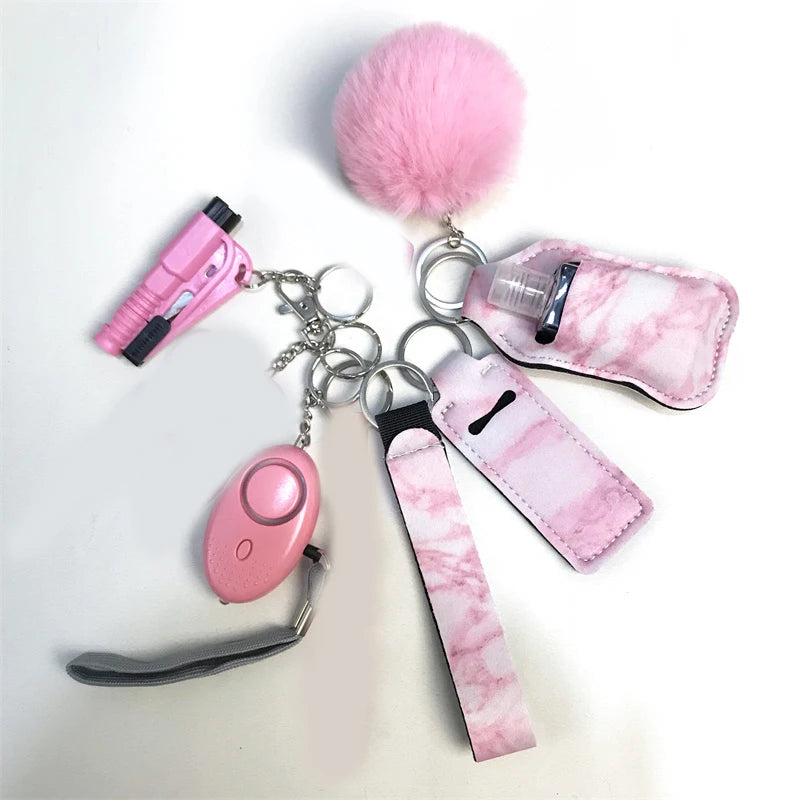 10Pcs Girl Security Self Defense Keychain Protection Personal Defensive Alarm Key chain Accessories Women Product