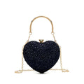 Designer Luxury Diamond Heart-shaped Bag Red Rhinestone Evening Clutch Purse Female Wedding Handbag Woman Chain Shoulder Bags